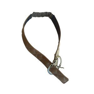 Suzi Roher Quilted Leather Belt‎ Chain-Link Detail Small  Made in Canada